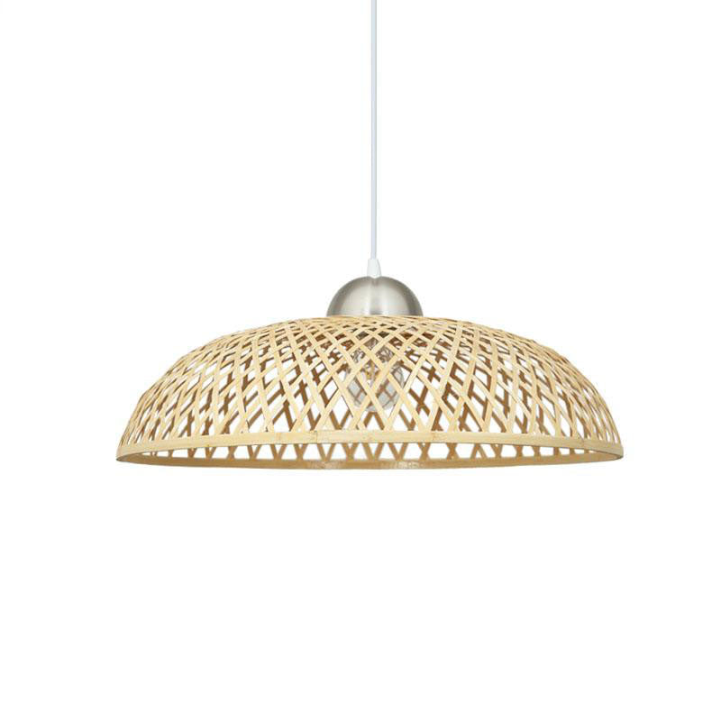 Bamboo Wicker Rattan Cap Shade Pendant Light By Artisan Living-12226-3