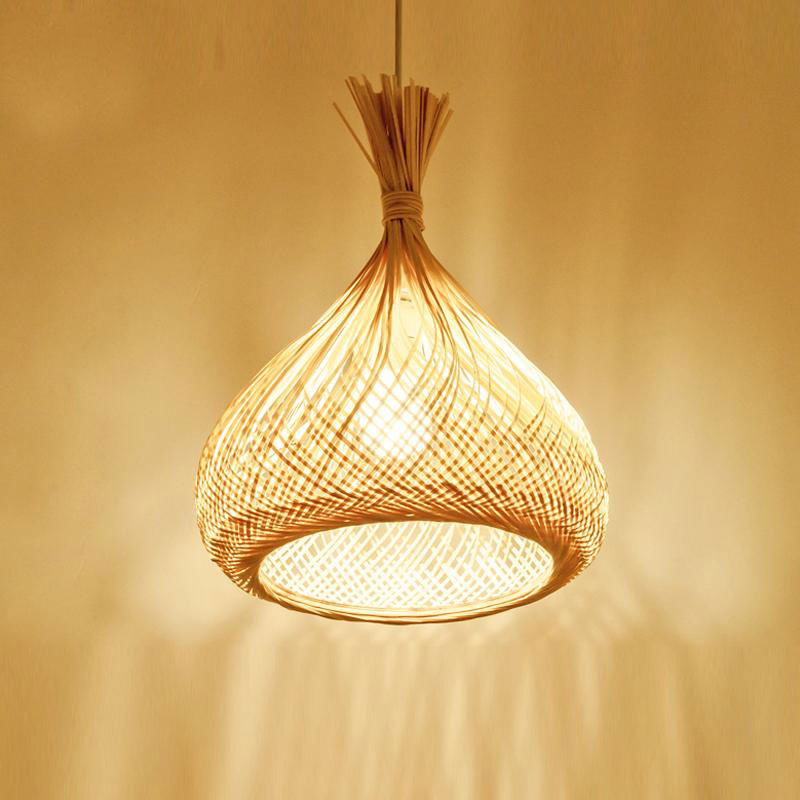 Bamboo Wicker Rattan Bag Shade Pendant Light By Artisan Living-4