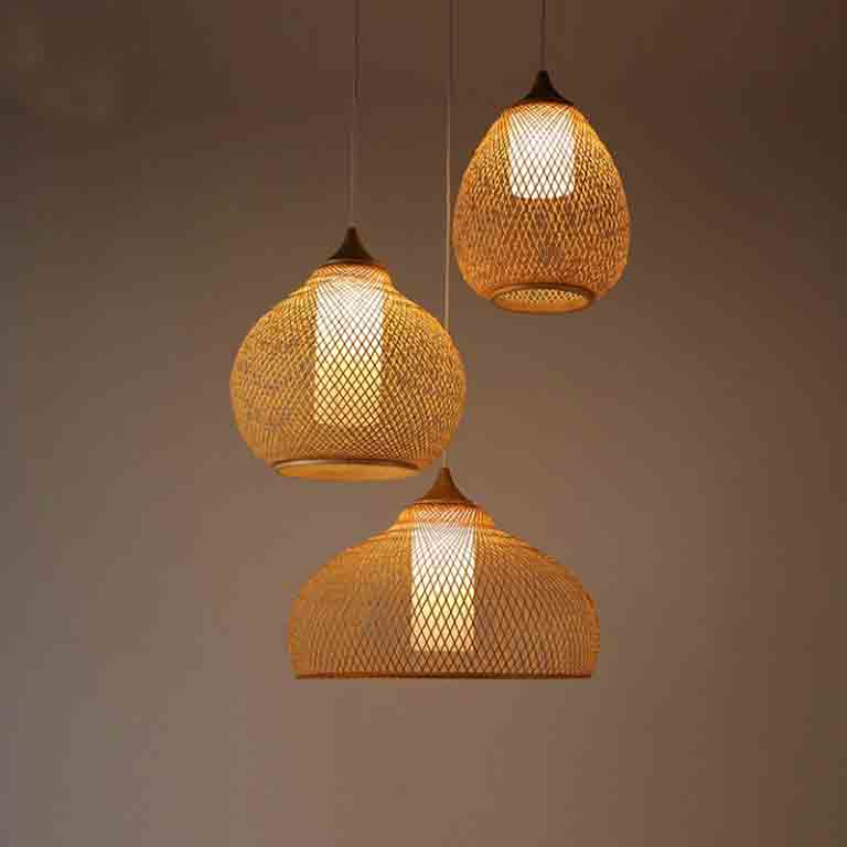Bamboo Wicker Rattan Calabash Pendant Light By Artisan Living-5
