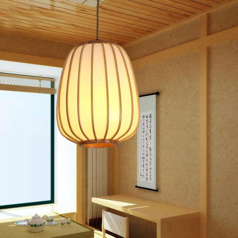 Bamboo PVC Lantern Lampshade Pendant Light By Artisan Living-12112-5