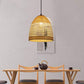 Round Bamboo Wicker Rattan Cage Shade Pendant Light By Artisan Living-5