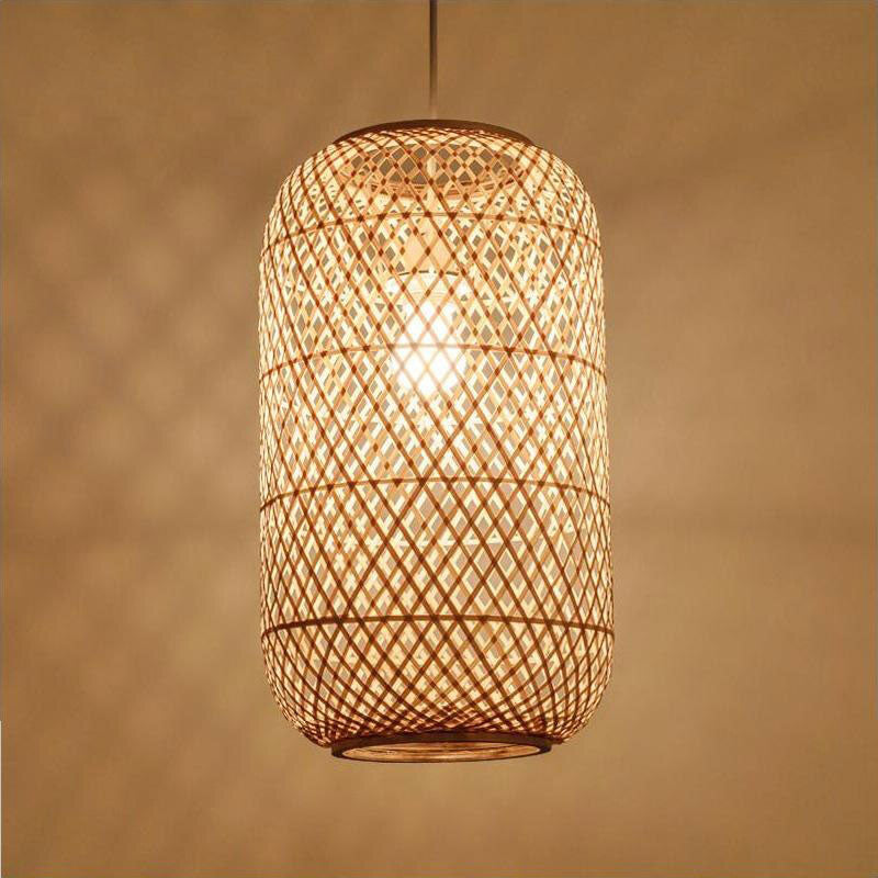Hand Bamboo Wicker Rattan Shade Pendant Light By Artisan Living | ModishStore | Pendant Lamps
