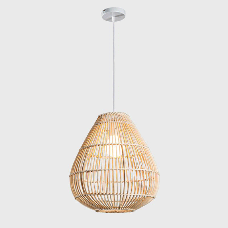 Wicker Rattan Drip Shade Pendant Light By Artisan Living-6