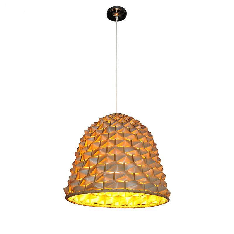 Bamboo Wicker Rattan Pineapple Pendant Light By Artisan Living-12099 | ModishStore | Pendant Lamps