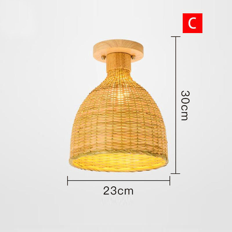 Natural Bamboo Wicker Rattan Shade Ceiling Light By Artisan Living-6