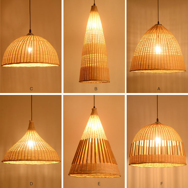 Bamboo Wicker Rattan Variety Shade Pendant Light By Artisan Living | ModishStore | Pendant Lamps