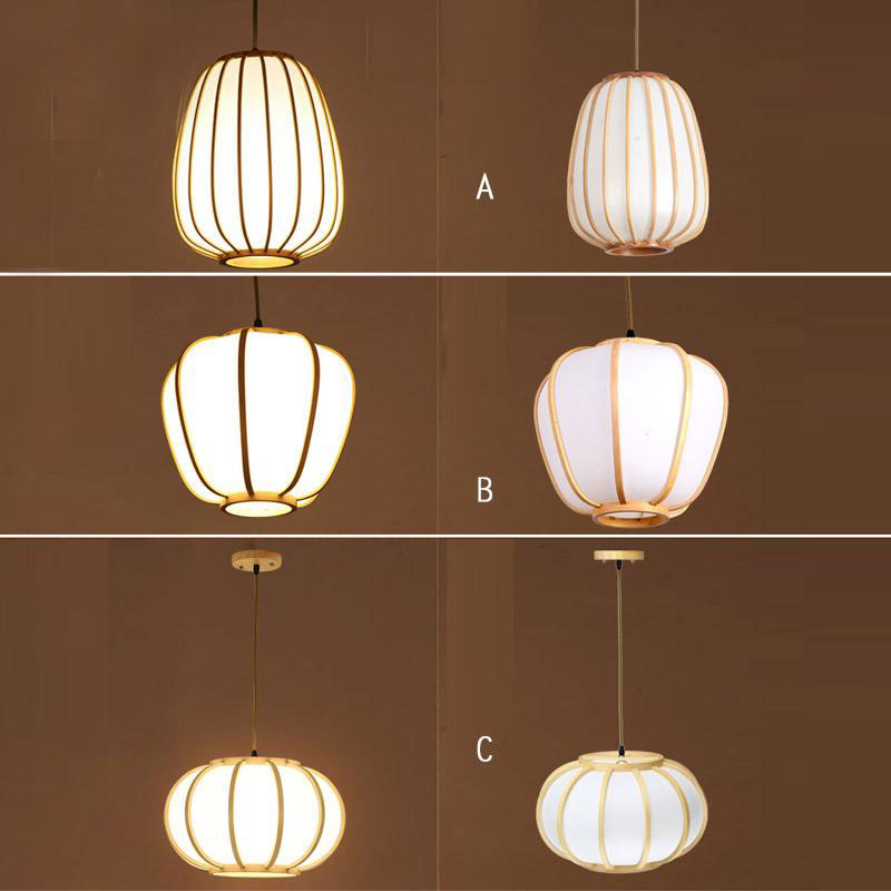 Bamboo PVC Lantern Lampshade Pendant Light By Artisan Living-12115-8