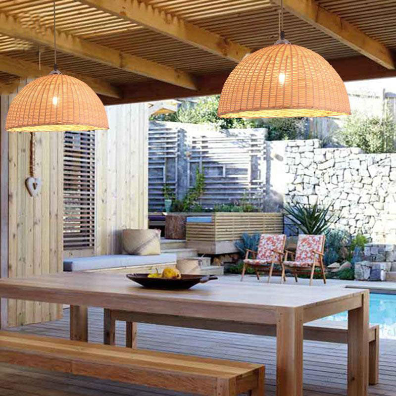 Bamboo Wicker Rattan Variety Shade Pendant Light By Artisan Living-4