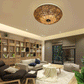 Wood Wicker Rattan Round Shade Ceiling Light By Artisan Living-5