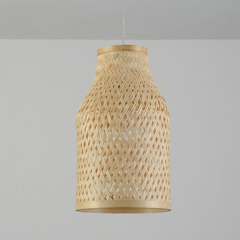 Round Bamboo Wicker Rattan Shade Pendant Light By Artisan Living-4
