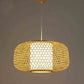 Natural Black Bamboo Wicker Rattan Lantern Pendant Light By Artisan Living-5