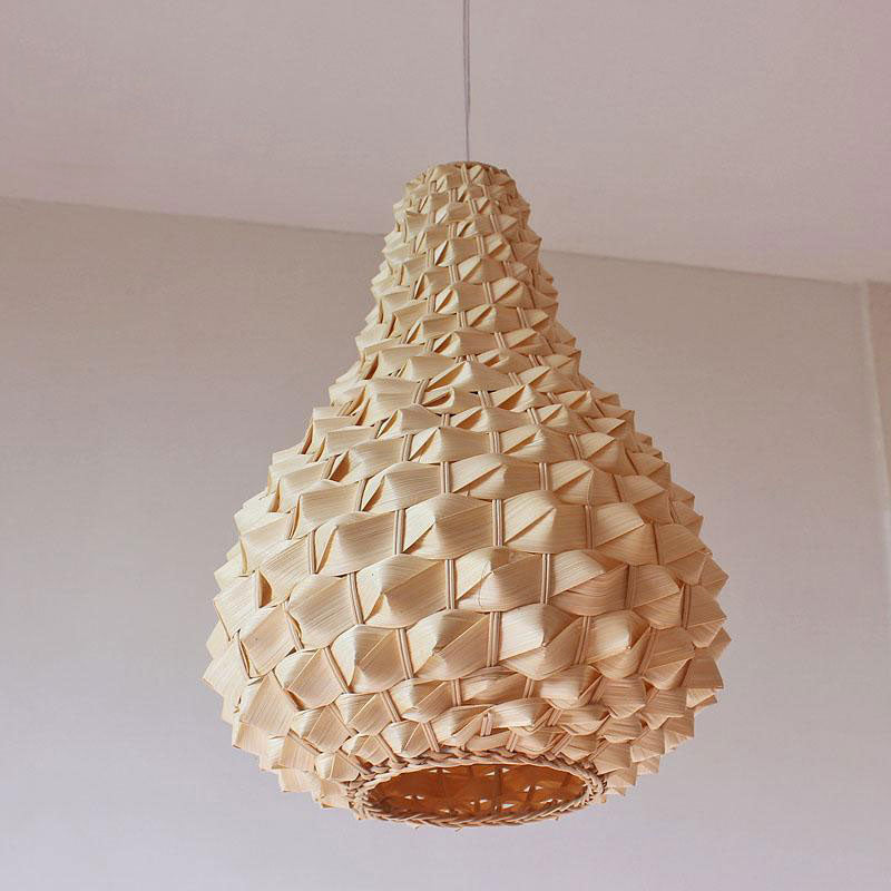 Bamboo Wicker Rattan Pineapple Pendant Light By Artisan Living-5