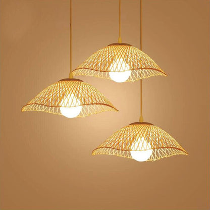 Bamboo Wicker Rattan Umbrella Pendant Light By Artisan Living | ModishStore | Pendant Lamps