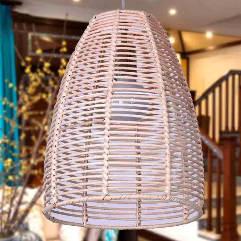 Round Wicker Rattan Bell Pendant Light By Artisan Living – Modish Store