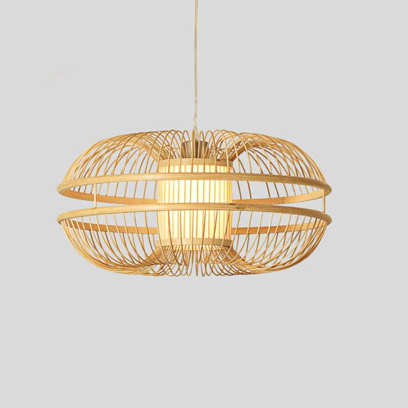Bamboo Wicker Rattan Bud Pendant Light By Artisan Living-2