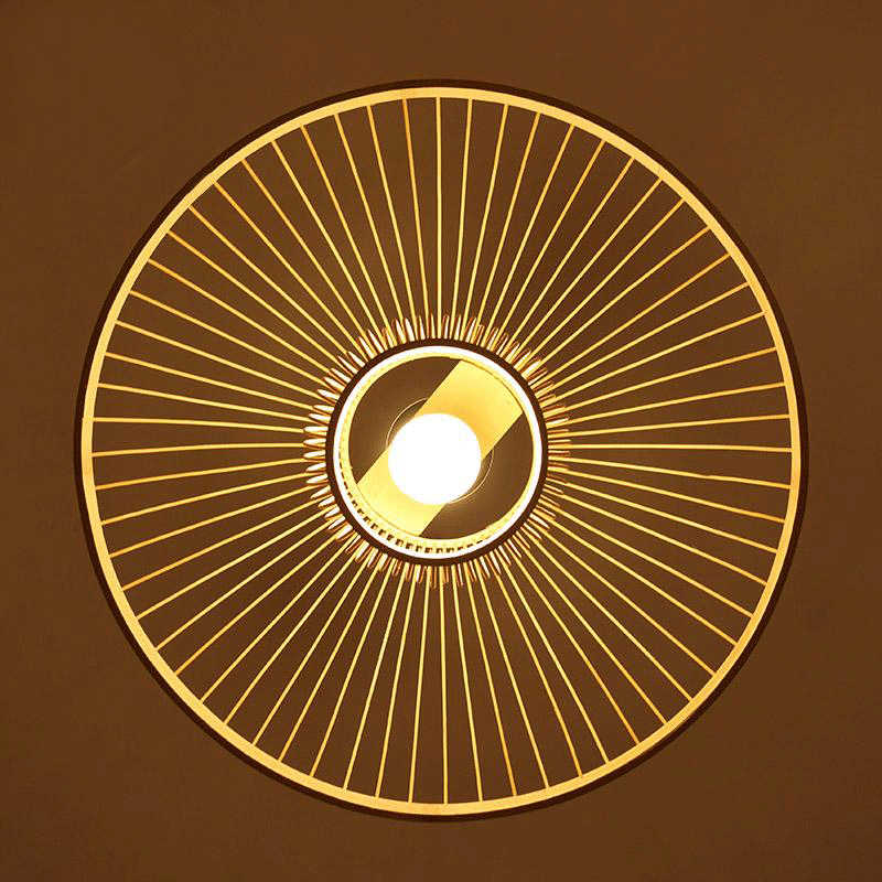 Bamboo Wicker Rattan Shade Flower Bud Pendant Light By Artisan Living-2