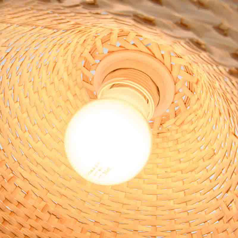 Wicker Rattan Straw Hat Shade Pendant Light By Artisan Living-2