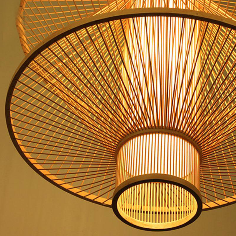 Bamboo Wicker Rattan Plane Shade Pendant Light By Artisan Living-2