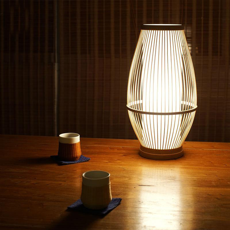 Bamboo Wicker Rattan Tambour Table Lamp By Artisan Living-3