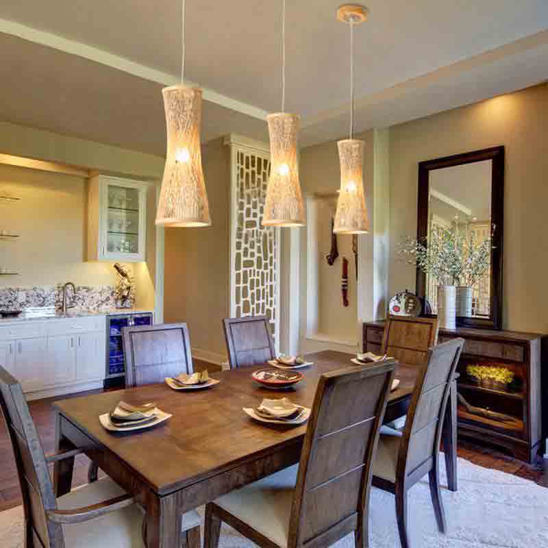 Bamboo Wicker Rattan Bugle Shade Pendant Light By Artisan Living-4