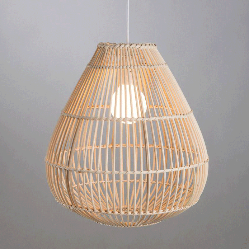 Wicker Rattan Drip Shade Pendant Light By Artisan Living-2