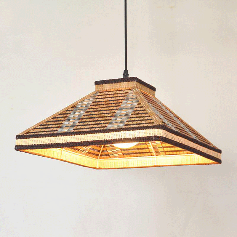 Bamboo Wicker Rattan Pendant Light By Artisan Living-12051-3