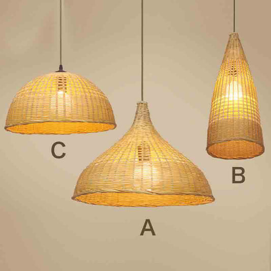 Original Design Bamboo Wicker Rattan Shade Pendant Light By Artisan Living | ModishStore | Pendant Lamps