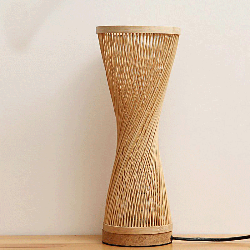 Bamboo Wicker Rattan Spire Vase Table Lamp by Artisan Living-2