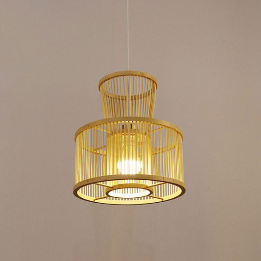 Bamboo Wicker Rattan Rod Pendant Light By Artisan Living | ModishStore | Pendant Lamps