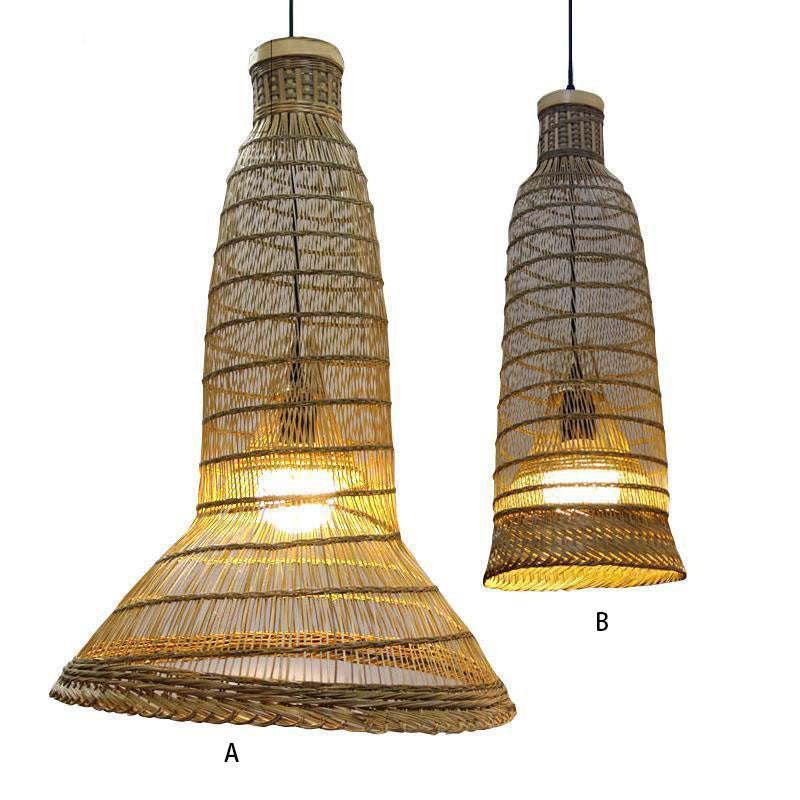 Bamboo Wicker Rattan Pendant Light By Artisan Living-12129-7