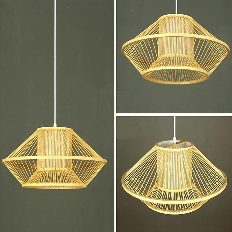 Bamboo Wicker Vine Rattan Shade Pendant Light By Artisan Living-3
