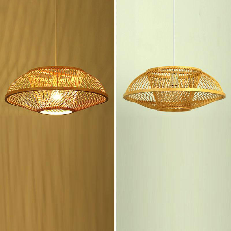Bamboo Wicker Rattan Embryo Shade Pendant Light By Artisan Living-3