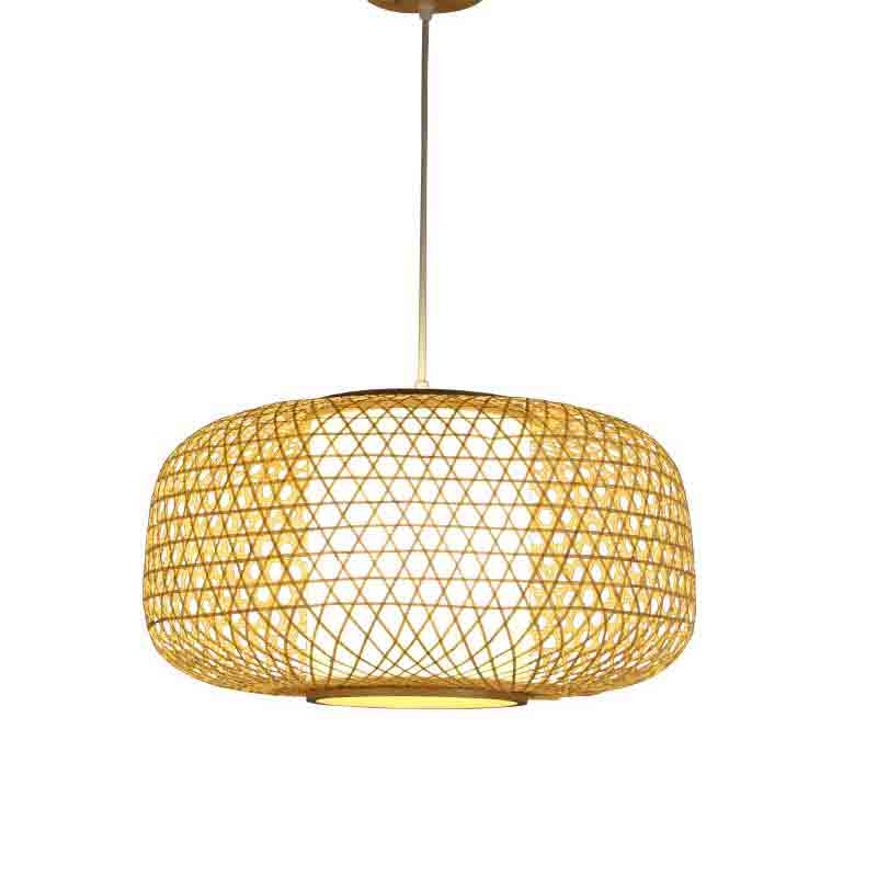 Natural Black Bamboo Wicker Rattan Lantern Pendant Light By Artisan Living-4