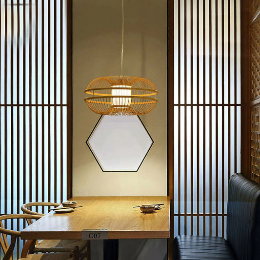 Bamboo Wicker Rattan Bud Pendant Light By Artisan Living | ModishStore | Pendant Lamps