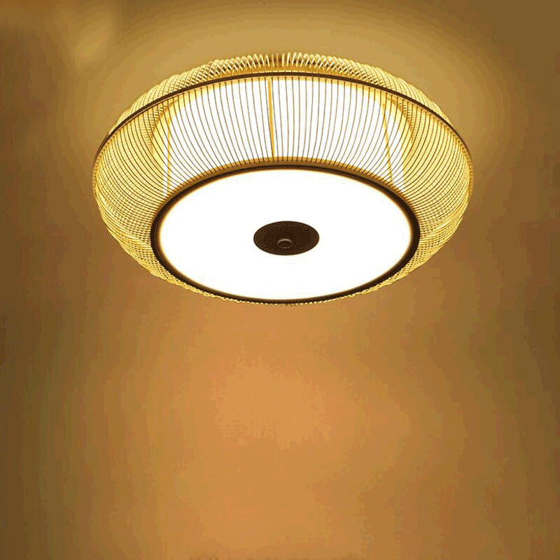 Bamboo Wicker Ceiling Light Fixture By Artisan Living-2