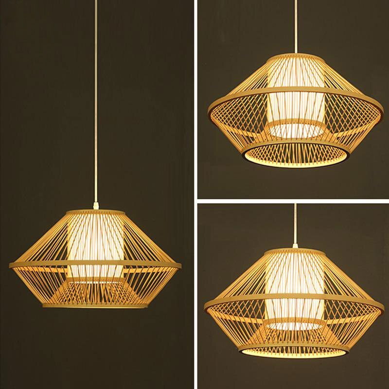 Bamboo Wicker Vine Rattan Shade Pendant Light By Artisan Living-4