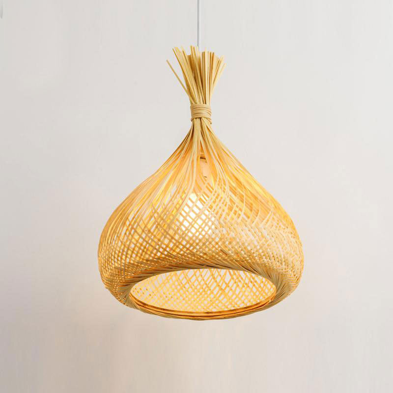 Bamboo Wicker Rattan Bag Shade Pendant Light By Artisan Living-6