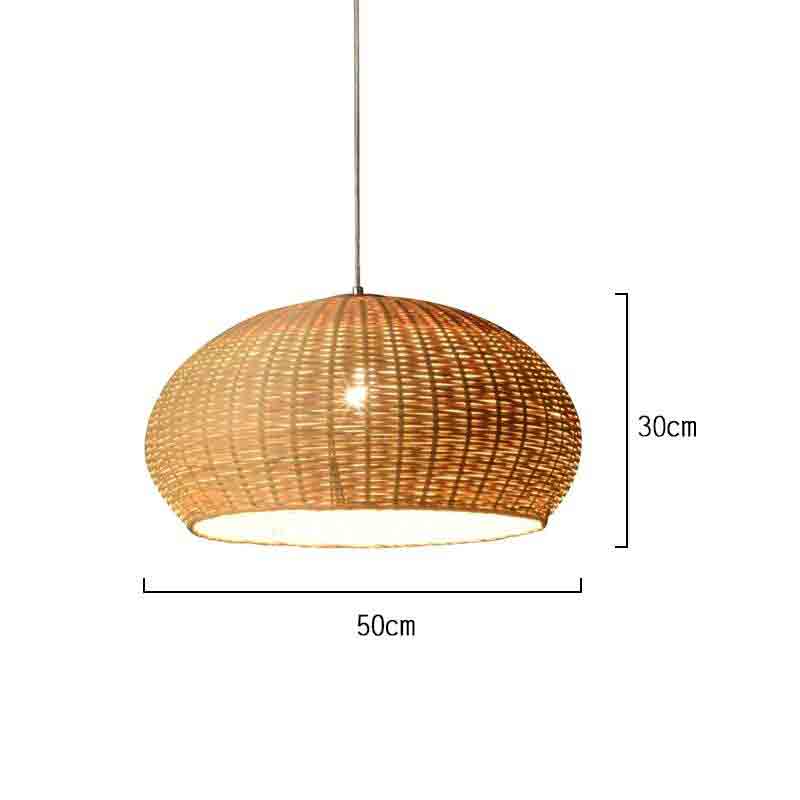 Bamboo Wicker Rattan Basket Pendant Light By Artisan Living-2
