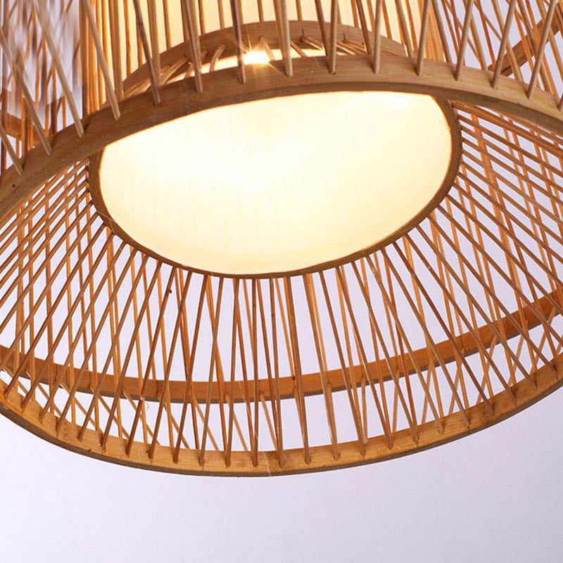 Bamboo PVC Lantern Lampshade Pendant Light By Artisan Living-2