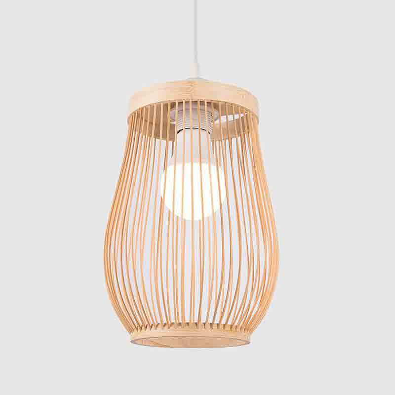Bamboo Wicker Rattan Lantern Pendant Light By Artisan Living-12067-4