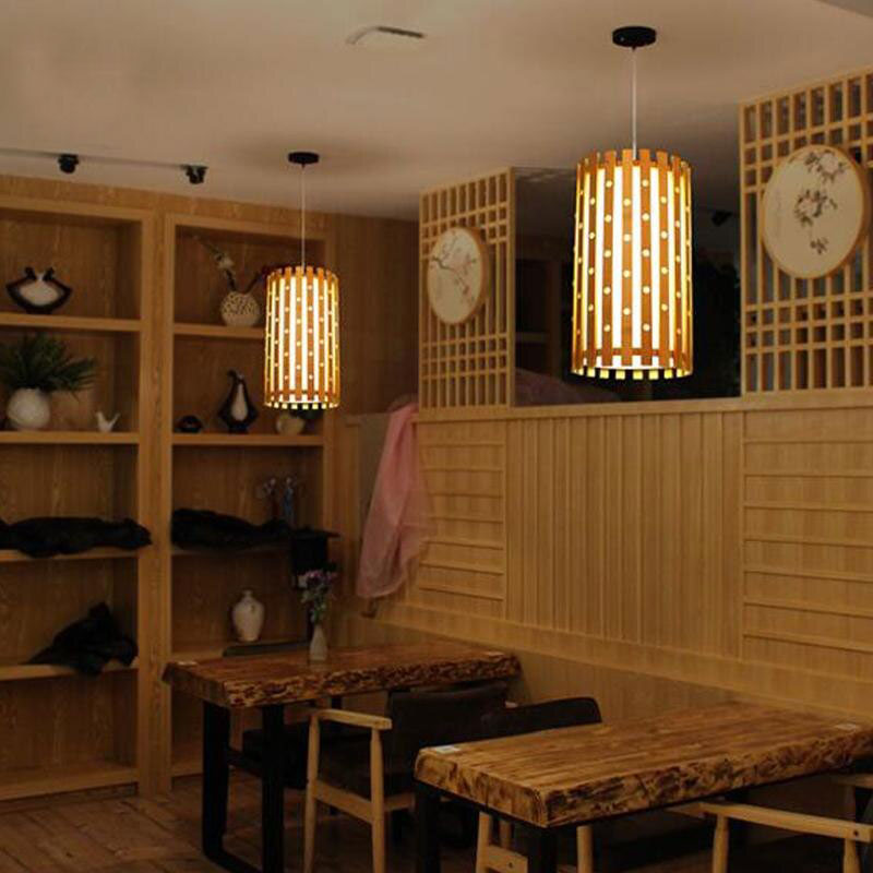 Bamboo Wicker Rattan Tube Hole Shade Pendant Light By Artisan Living-6