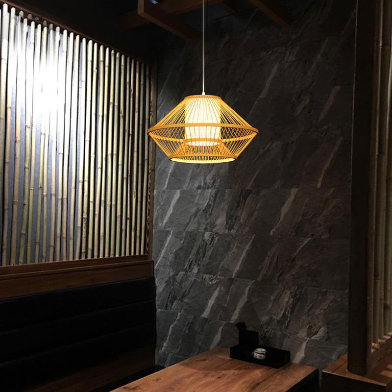 Bamboo Wicker Vine Rattan Shade Pendant Light By Artisan Living-5