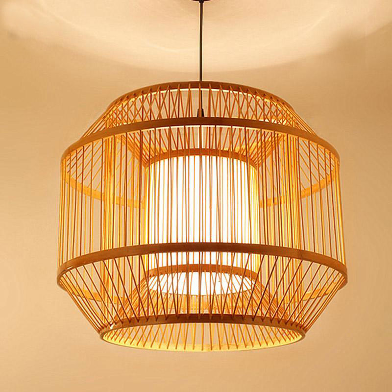 Bamboo PVC Lantern Lampshade Pendant Light By Artisan Living | ModishStore | Pendant Lamps