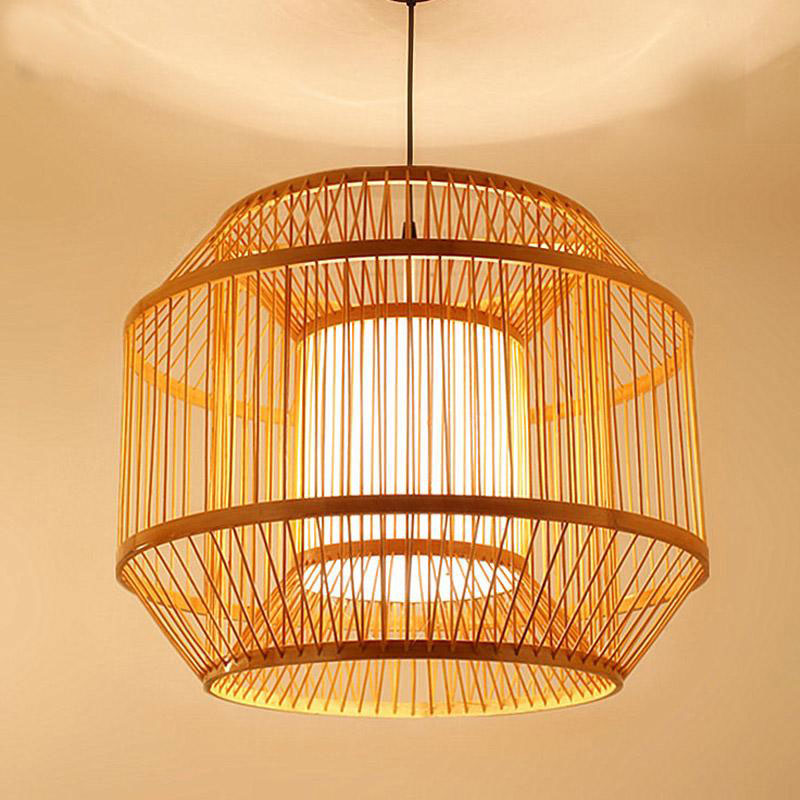 Bamboo PVC Lantern Lampshade Pendant Light By Artisan Living | ModishStore | Pendant Lamps