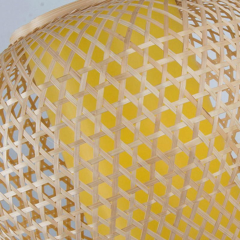 Bamboo Wicker Rattan Pail Shade Pendant Light By Artisan Living-4