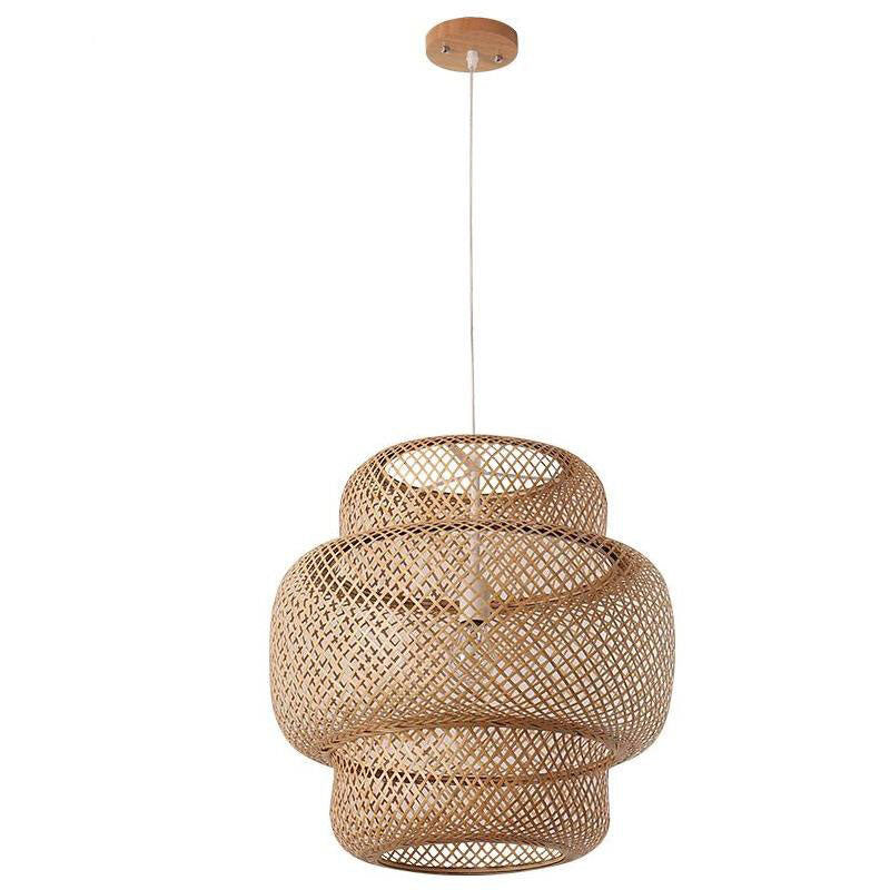 Bamboo Wicker Rattan Shade Pendant Light By Artisan Living-12290-4