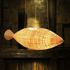 Bamboo Wicker Rattan Fish Chandelier Light By Artisan Living