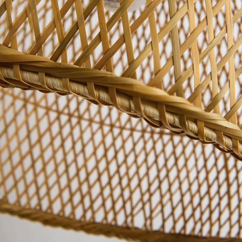 Bamboo Wicker Rattan Cage Lantern Shade Pendant Light By Artisan Living-2