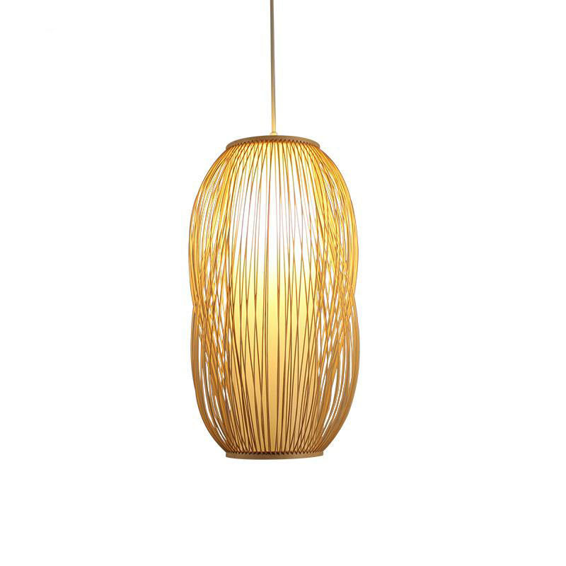 Bamboo PVC Lantern Shade Pendant Light By Artisan Living-3