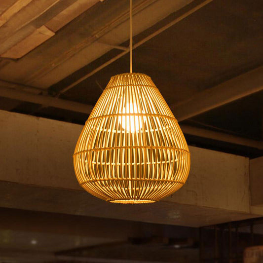 Wicker Rattan Drip Shade Pendant Light By Artisan Living | ModishStore | Pendant Lamps